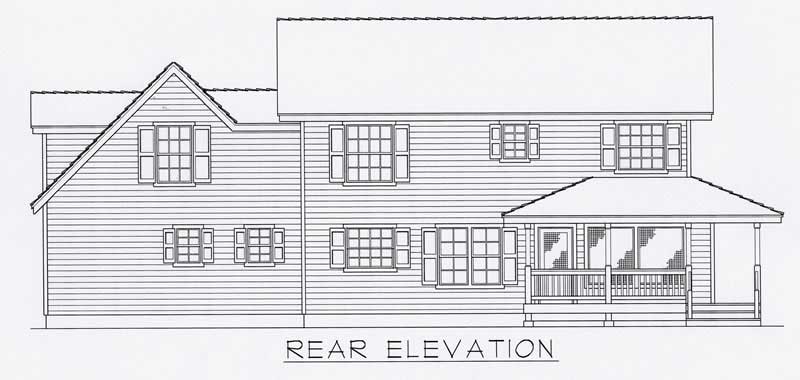 Home Plan Rear Elevation of this 3-Bedroom,1840 Sq Ft Plan -162-1032