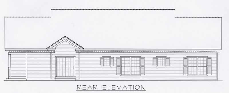 Home Plan Rear Elevation of this 3-Bedroom,1610 Sq Ft Plan -162-1033