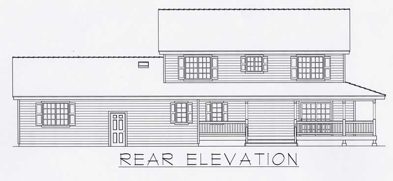 Home Plan Rear Elevation of this 4-Bedroom,2218 Sq Ft Plan -162-1034