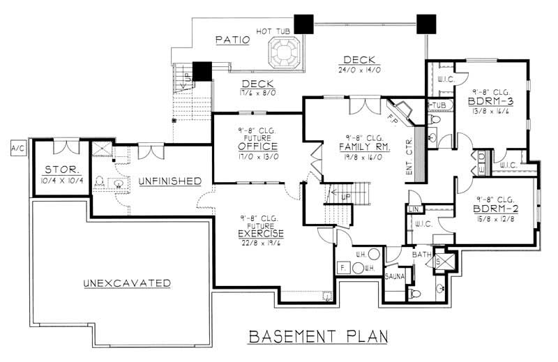 Floor Plan Second Story of Country Plan #162-1037