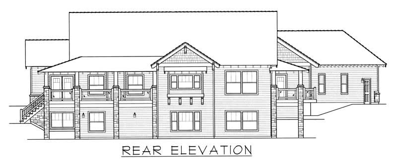 Home Plan Rear Elevation of this 4-Bedroom,4219 Sq Ft Plan -162-1039