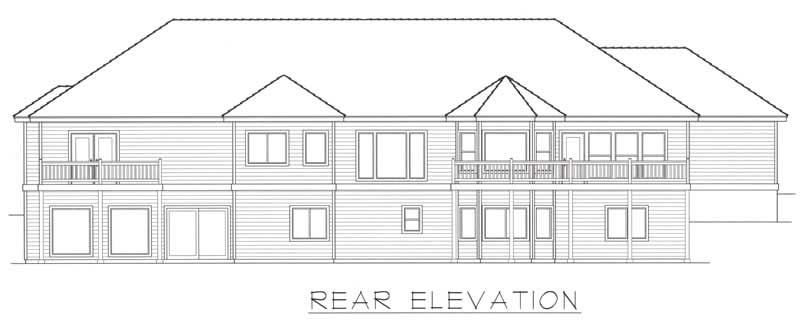 Home Plan Rear Elevation of this 4-Bedroom,5120 Sq Ft Plan -162-1043