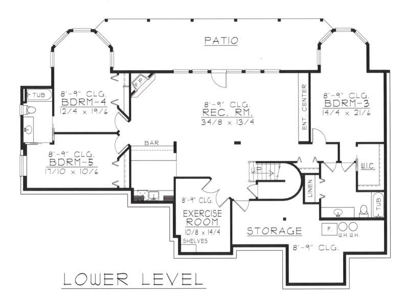 Floor Plan Second Story of Contemporary Plan #162-1044