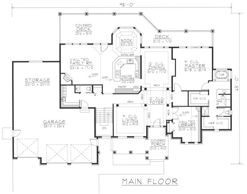 Floor Plan First Story of Contemporary Plan #162-1047
