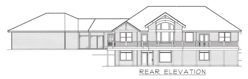 Home Plan Rear Elevation of this 4-Bedroom,4704 Sq Ft Plan -162-1048