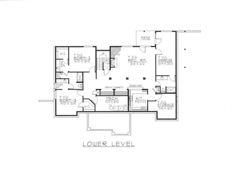 Floor Plan Basement of Contemporary Plan #162-1048