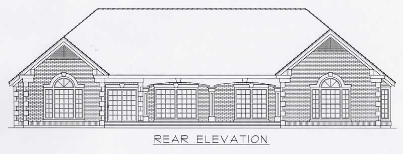 Home Plan Rear Elevation of this 3-Bedroom,2737 Sq Ft Plan -162-1050