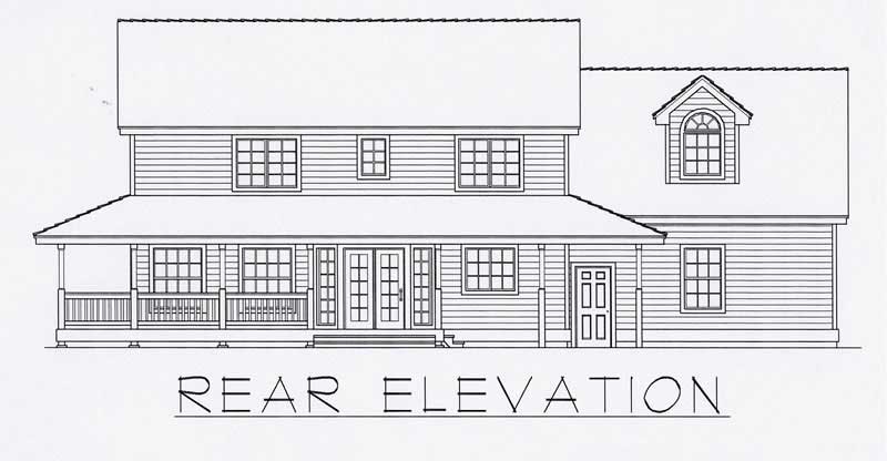 Home Plan Rear Elevation of this 4-Bedroom,2197 Sq Ft Plan -162-1055