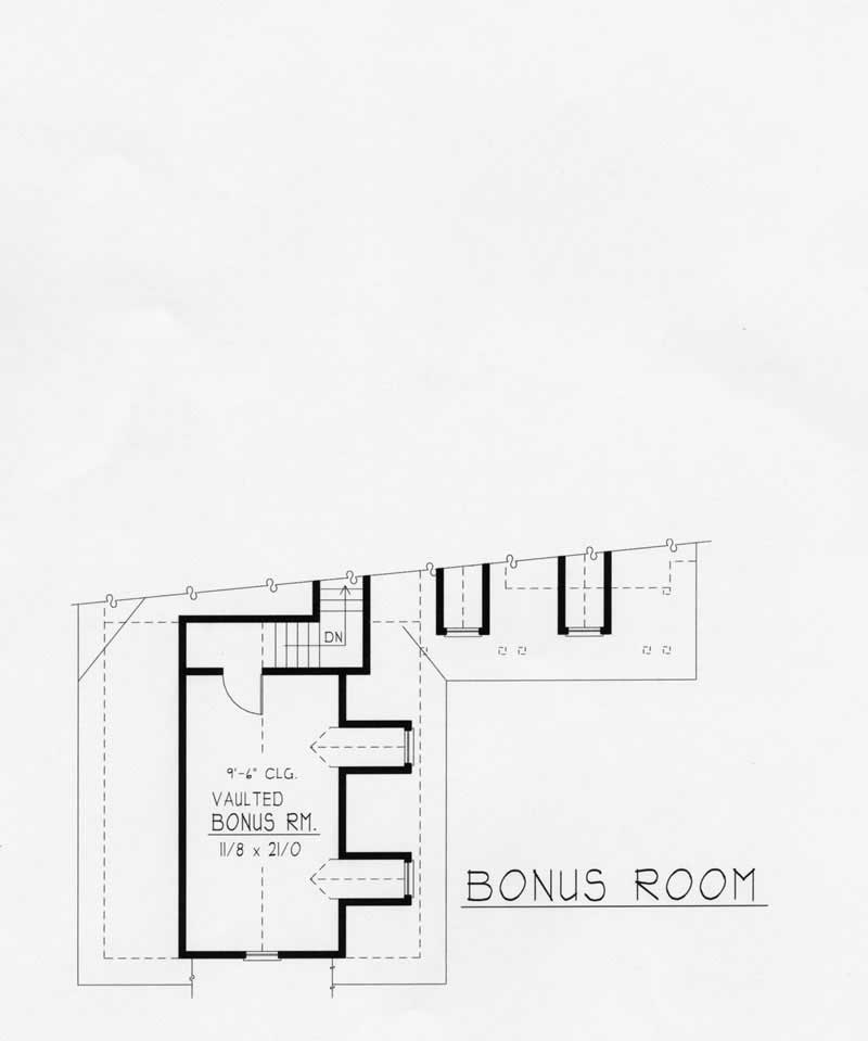 Floor Plan Bonus Room of Country Plan #162-1059
