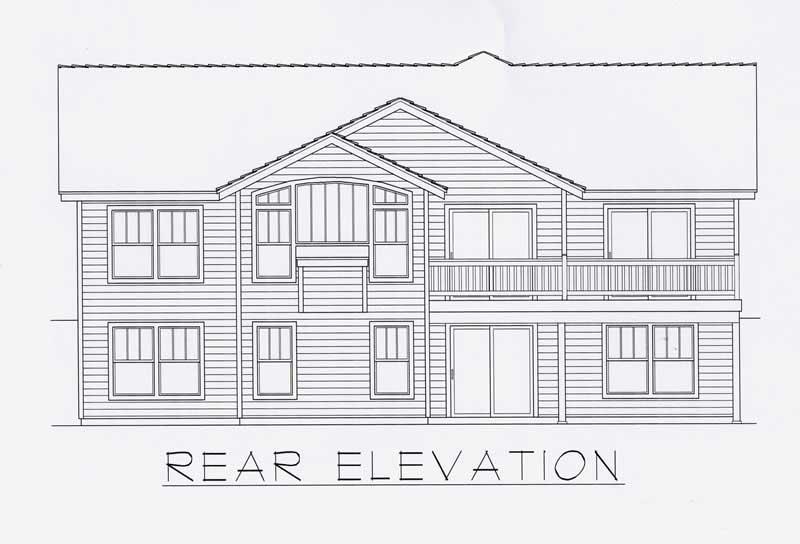 Home Plan Rear Elevation of this 5-Bedroom,2763 Sq Ft Plan -162-1061