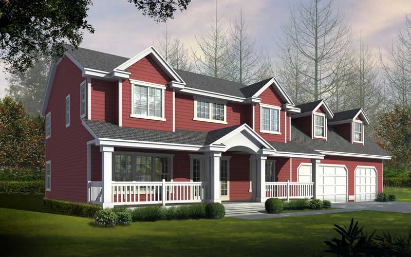 Front elevation of Country home (ThePlanCollection: House Plan #162-1062)