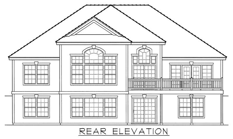 Home Plan Rear Elevation of this 4-Bedroom,3538 Sq Ft Plan -162-1063