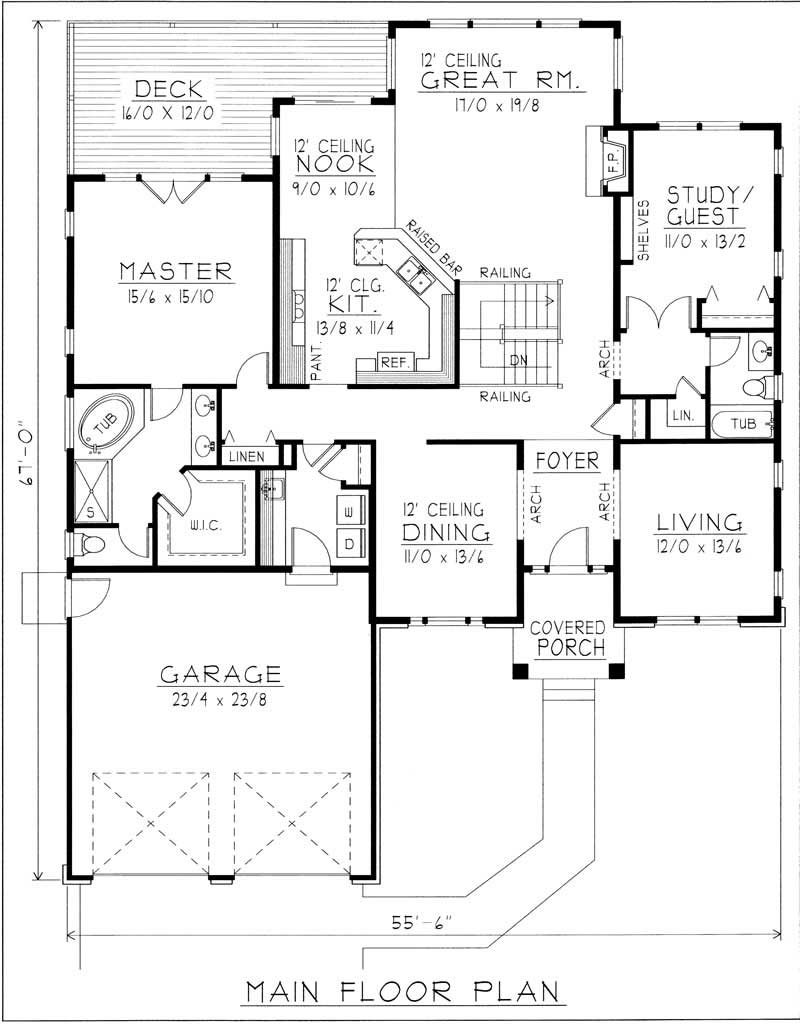 Floor Plan First Story of Contemporary Plan #162-1063
