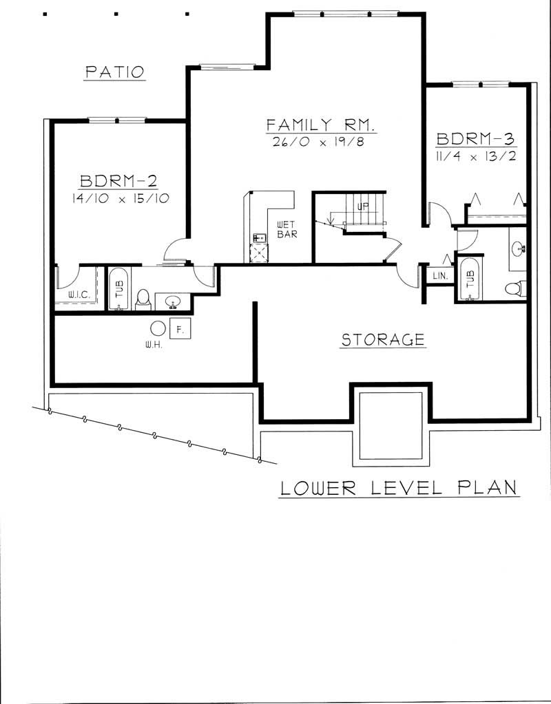 Floor Plan Basement of Contemporary Plan #162-1063