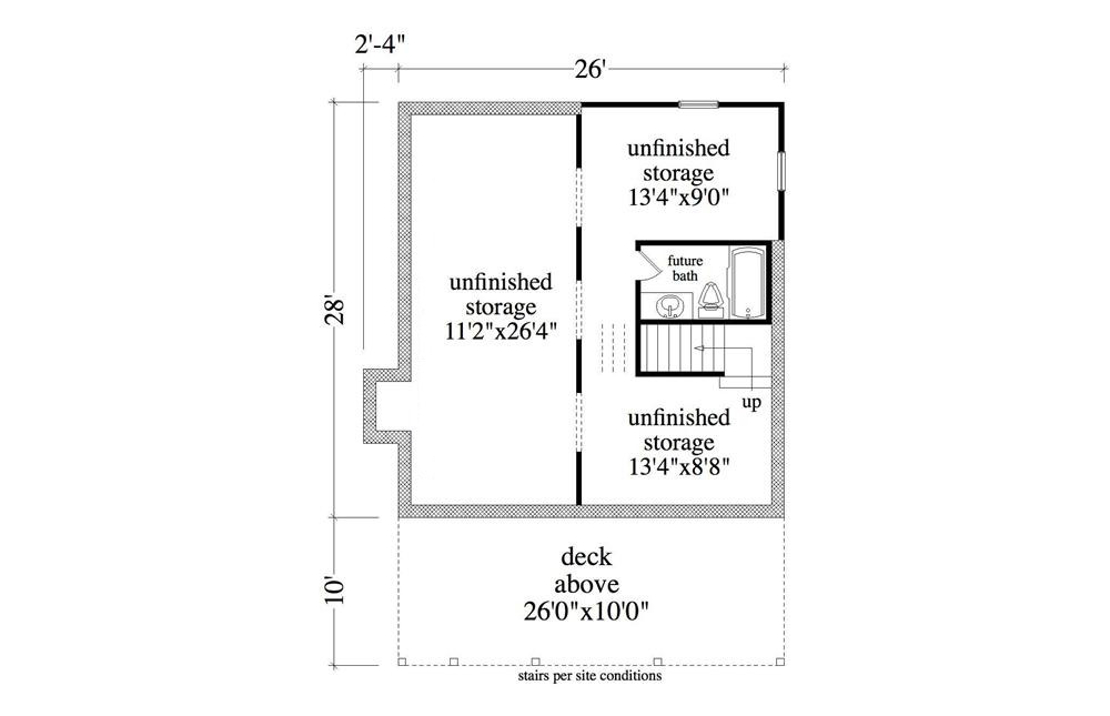 Floor Plan Basement of Log Cabin Plan #163-1000