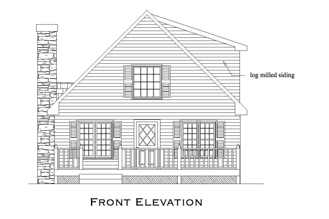 Home Plan Front Elevation of this 2-Bedroom,1053 Sq Ft Plan -163-1000