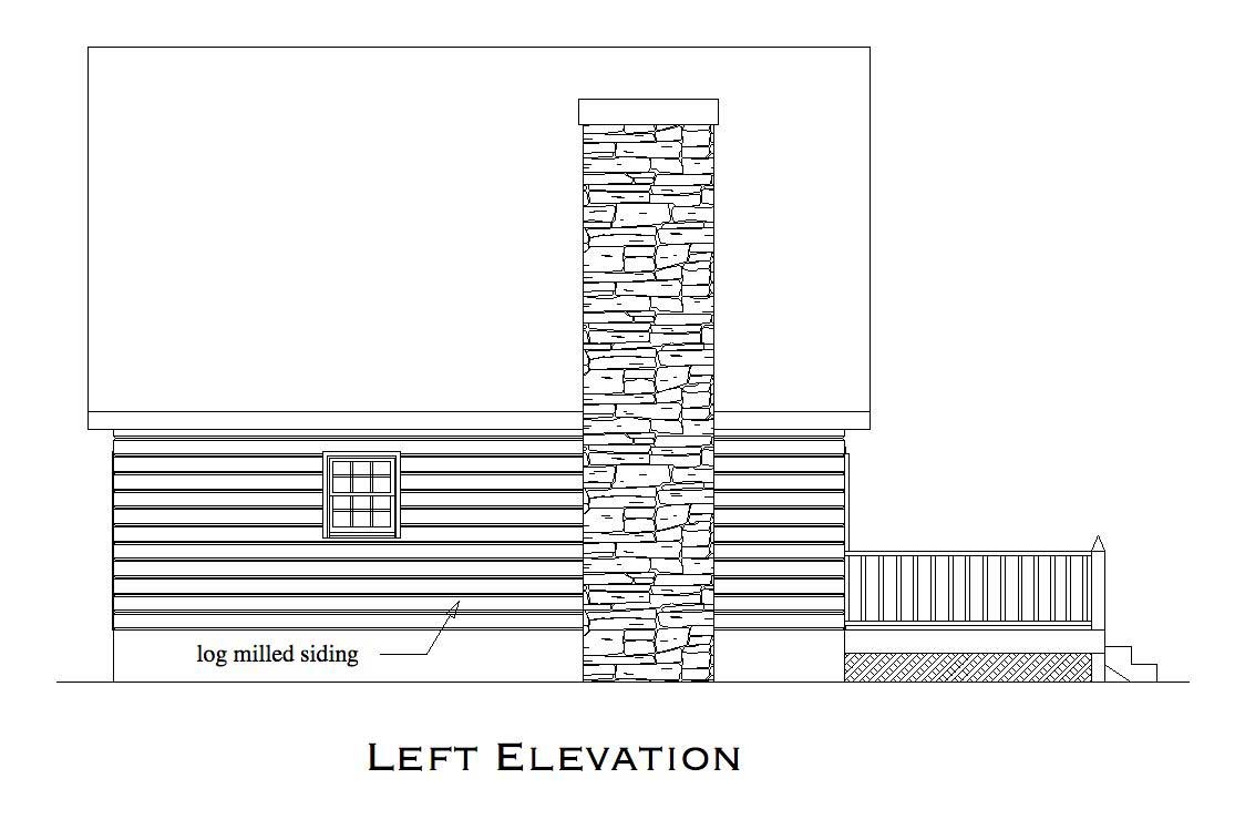 Home Plan Left Elevation of this 2-Bedroom,1053 Sq Ft Plan -163-1000