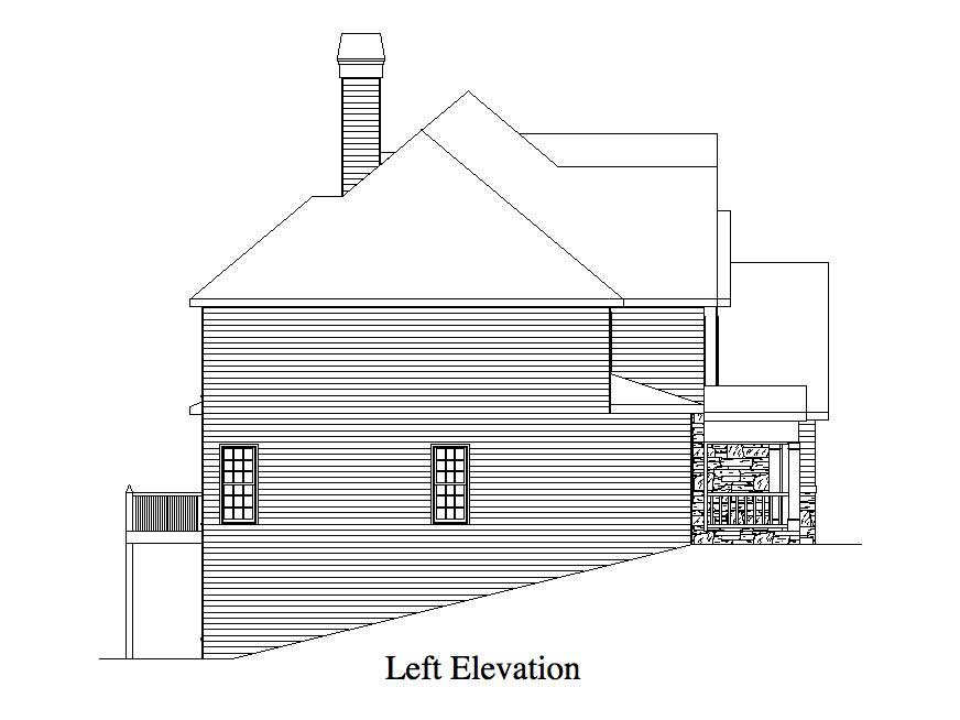 Home Plan Left Elevation of this 4-Bedroom,2757 Sq Ft Plan -163-1001