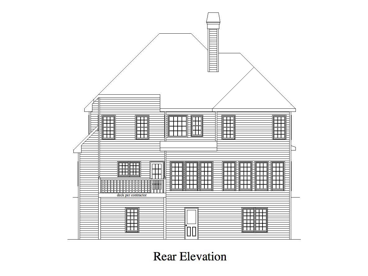 Home Plan Rear Elevation of this 4-Bedroom,2757 Sq Ft Plan -163-1001