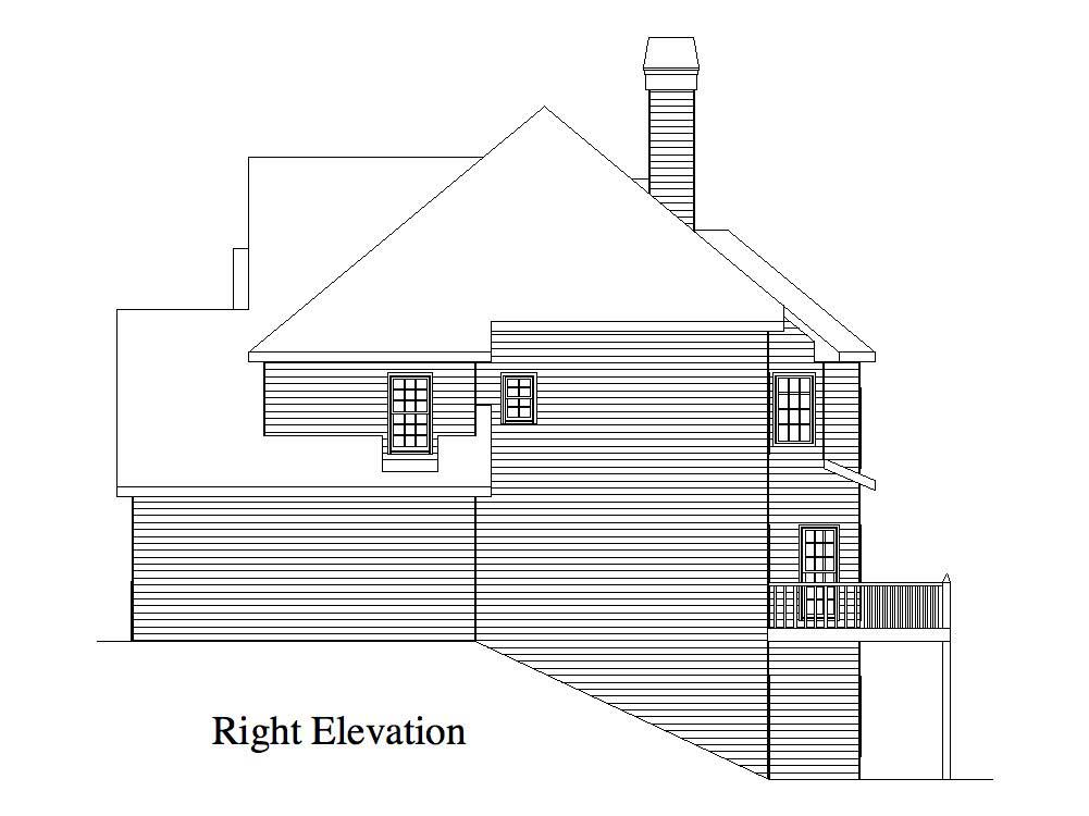Home Plan Right Elevation of this 4-Bedroom,2757 Sq Ft Plan -163-1001