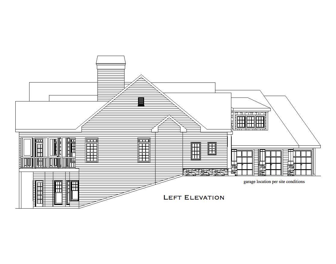 Home Plan Left Elevation of this 5-Bedroom,4297 Sq Ft Plan -163-1002