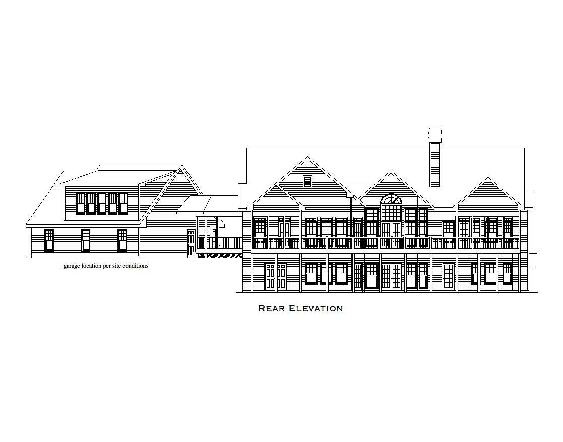 Home Plan Rear Elevation of this 5-Bedroom,4297 Sq Ft Plan -163-1002