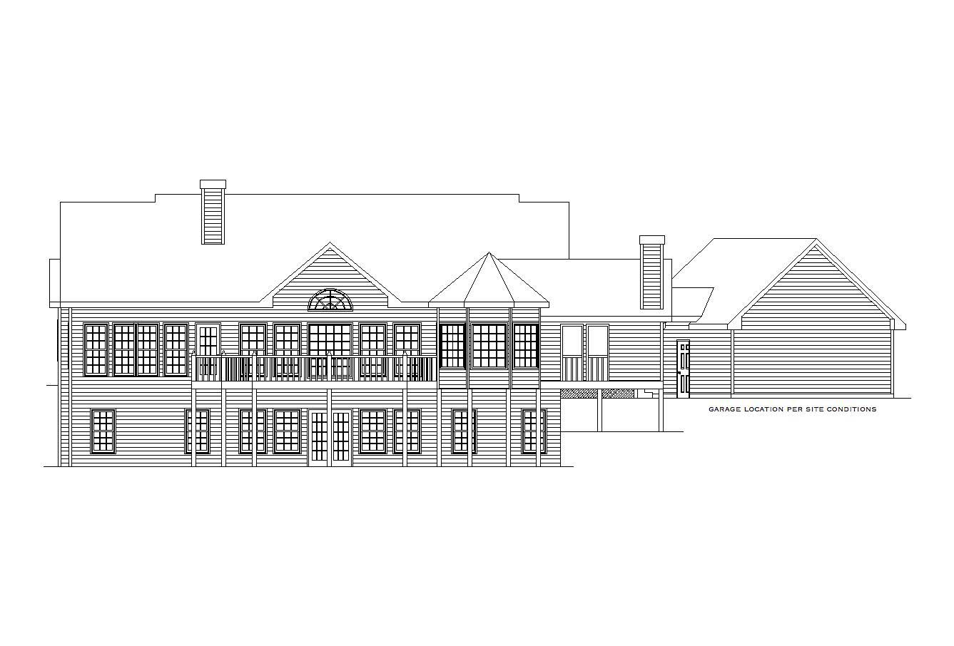 Home Plan Rear Elevation of this 4-Bedroom,2924 Sq Ft Plan -163-1003