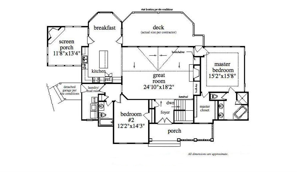 Floor Plan First Story of Country Plan #163-1003