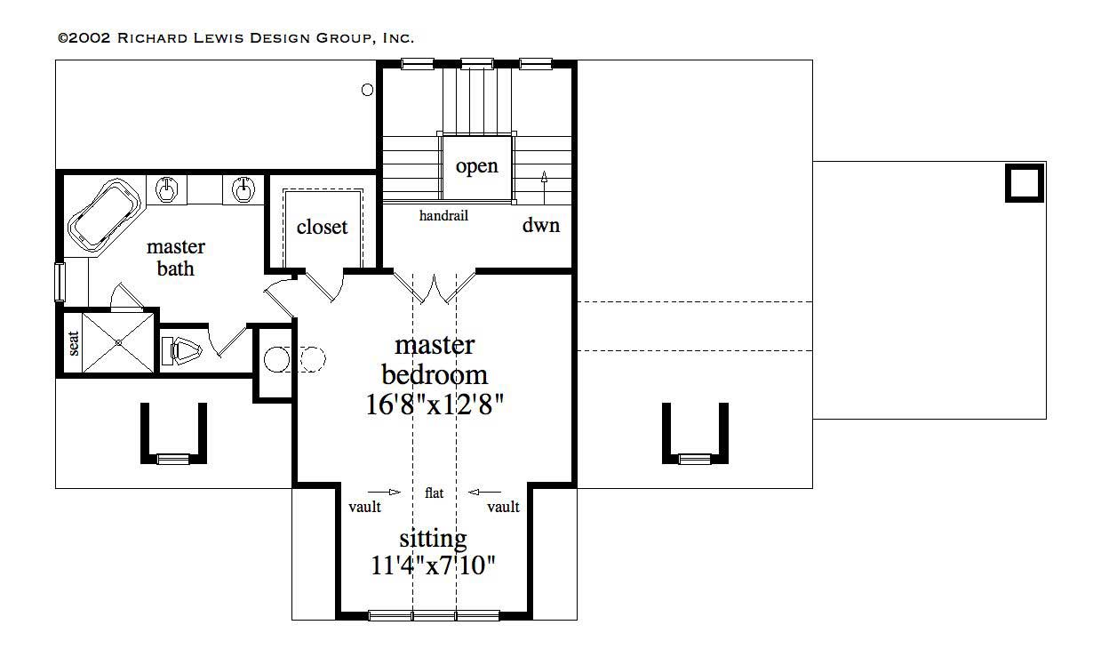 Floor Plan Second Story of Country Plan #163-1004