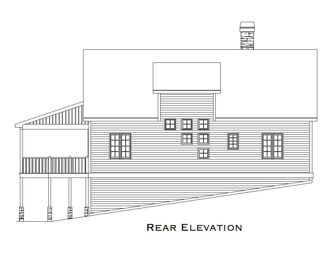 Home Plan Rear Elevation of this 4-Bedroom,2888 Sq Ft Plan -163-1004