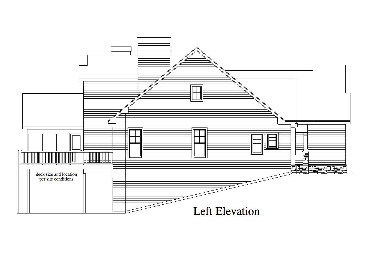 Home Plan Left Elevation of this 3-Bedroom,2553 Sq Ft Plan -163-1005