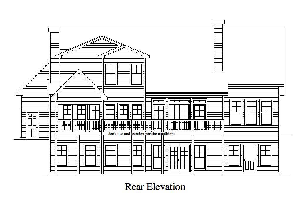 Home Plan Rear Elevation of this 3-Bedroom,2553 Sq Ft Plan -163-1005