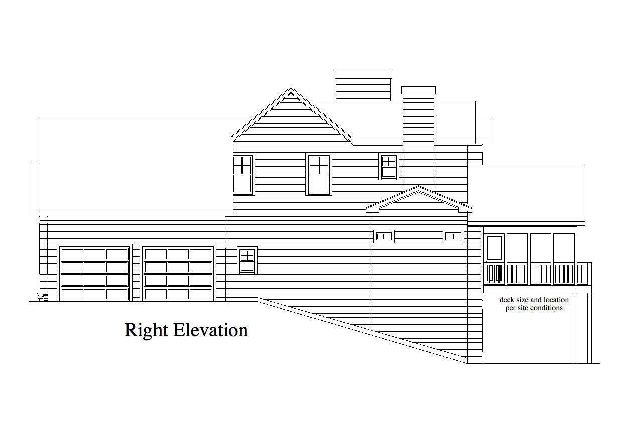 Home Plan Right Elevation of this 3-Bedroom,2553 Sq Ft Plan -163-1005
