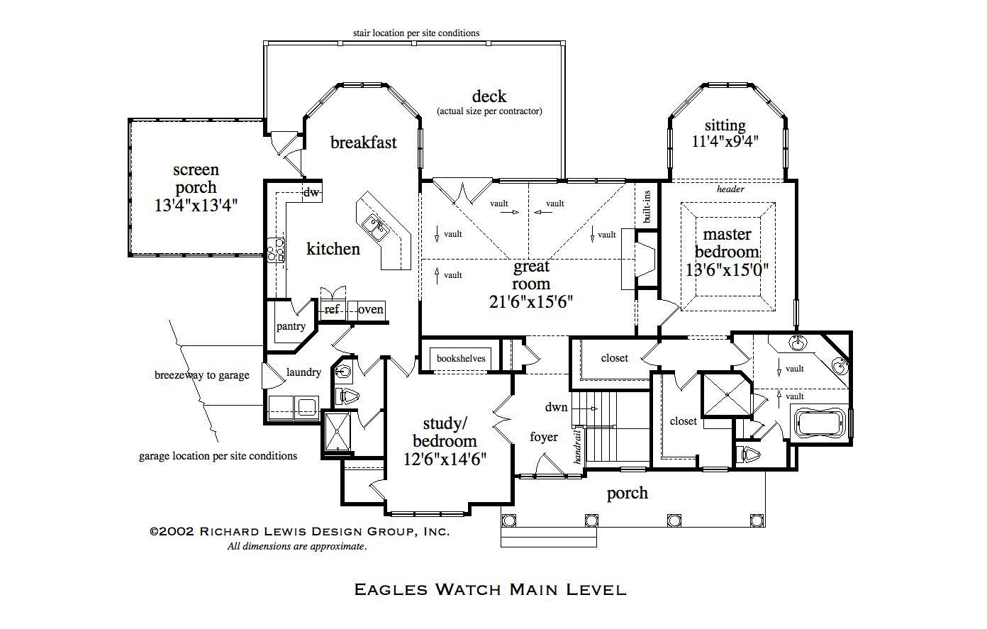 Floor Plan First Story of Country Plan #163-1007