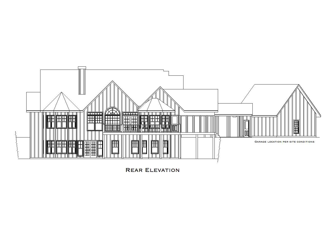 Home Plan Rear Elevation of this 4-Bedroom,3045 Sq Ft Plan -163-1007