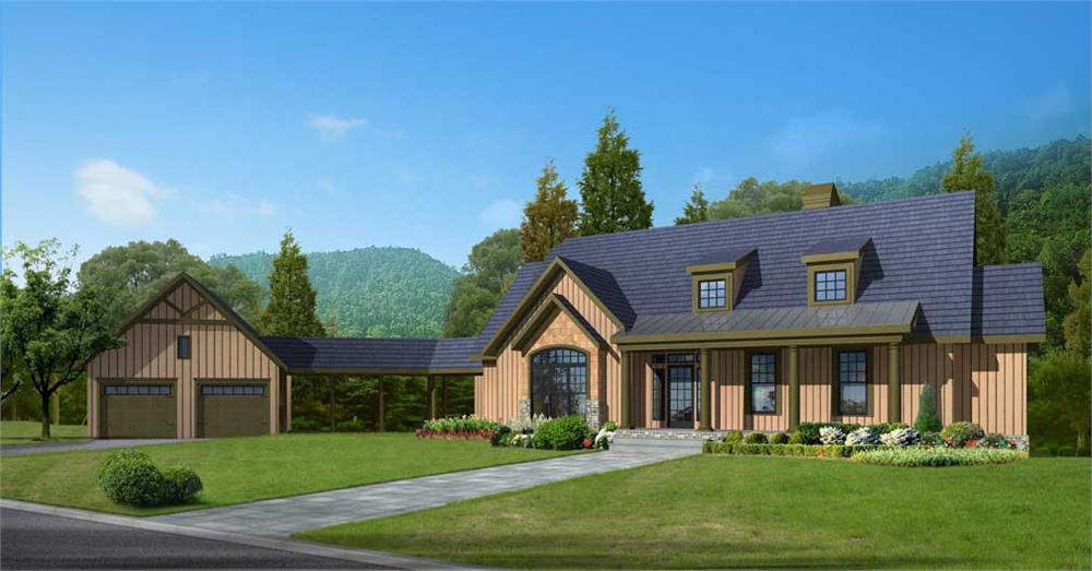 Home Plan Front Elevation of this 4-Bedroom,3045 Sq Ft Plan -163-1007