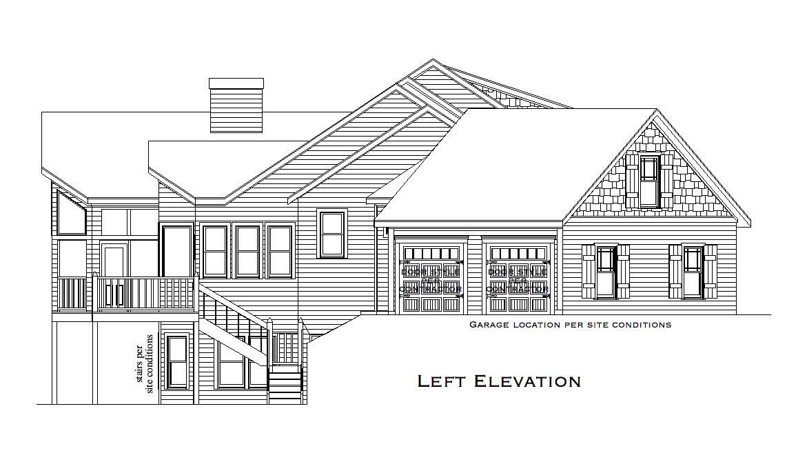 Home Plan Left Elevation of this 3-Bedroom,4045 Sq Ft Plan -163-1008