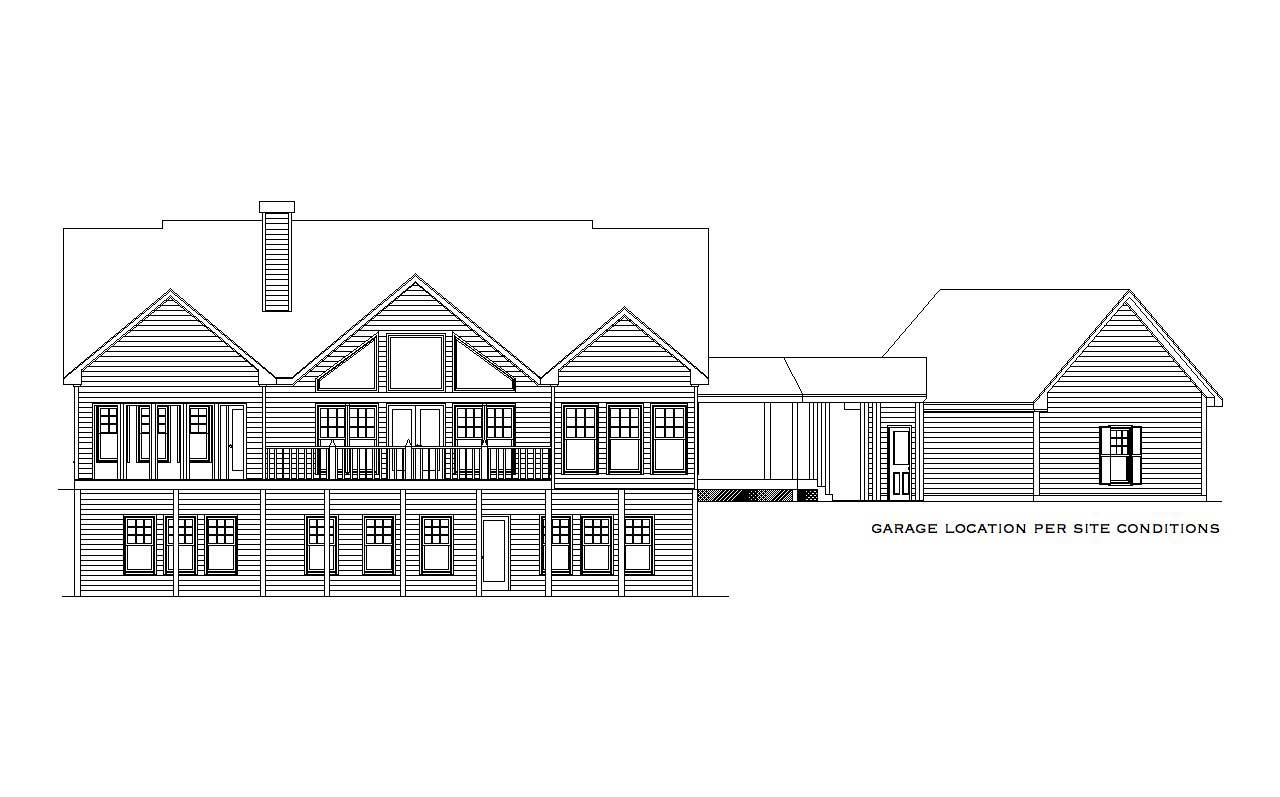 Home Plan Rear Elevation of this 4-Bedroom,2860 Sq Ft Plan -163-1009