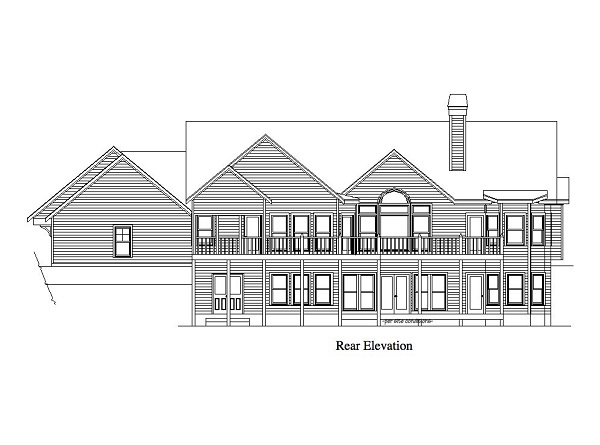 Home Plan Rear Elevation of this 4-Bedroom,2880 Sq Ft Plan -163-1011