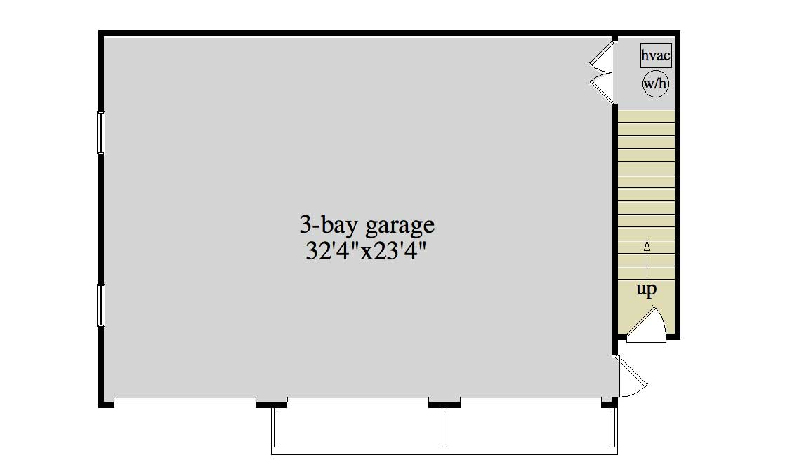 Floor Plan First Story of Garage w/Apartments Plan #163-1012