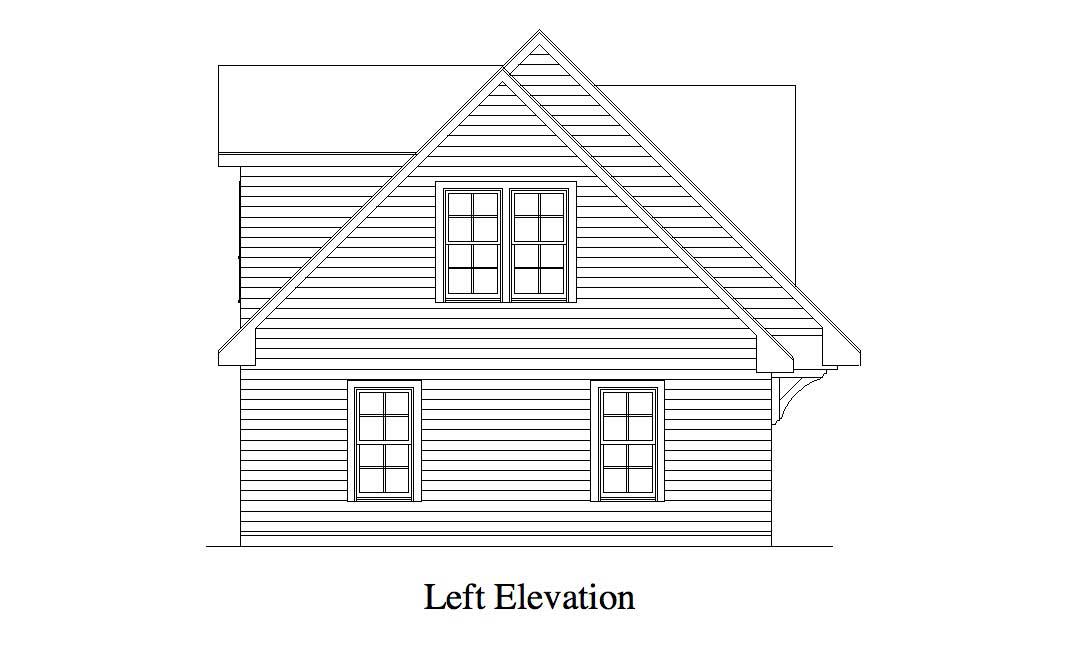 Home Plan Left Elevation of this 1-Bedroom,679 Sq Ft Plan -163-1012