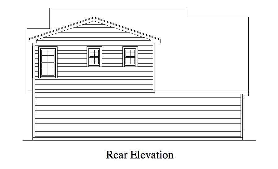 Home Plan Rear Elevation of this 1-Bedroom,679 Sq Ft Plan -163-1012