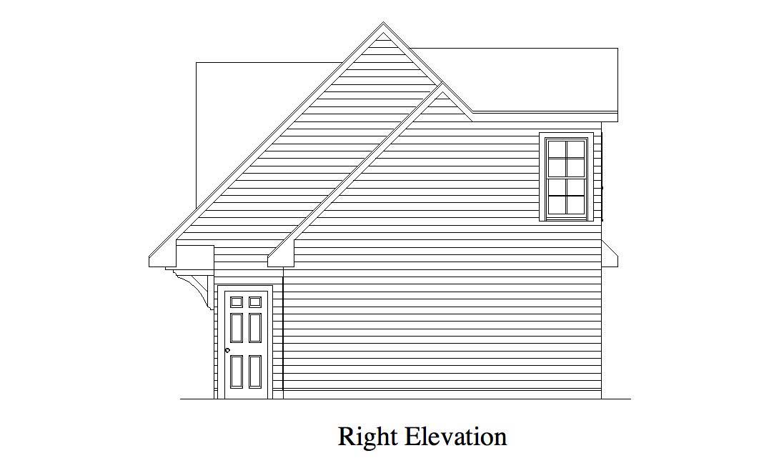 Home Plan Right Elevation of this 1-Bedroom,679 Sq Ft Plan -163-1012