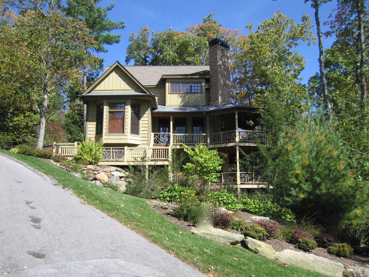 This is a color photo for these Craftsman Home Plans.