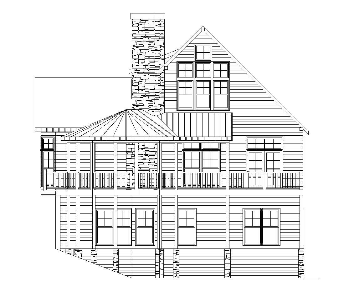 Home Plan Right Elevation of this 2-Bedroom,3000 Sq Ft Plan -163-1013