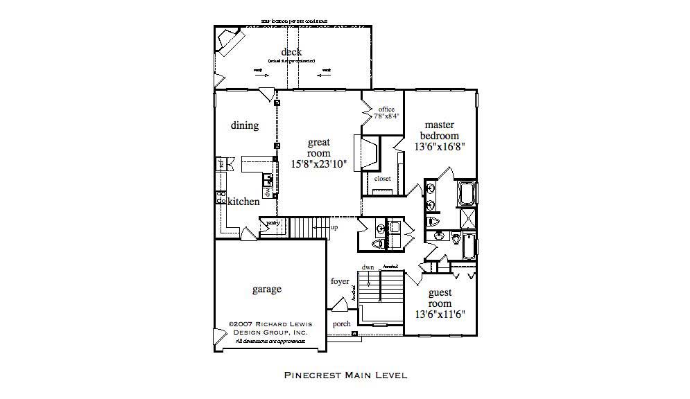 Floor Plan First Story of Country Plan #163-1014