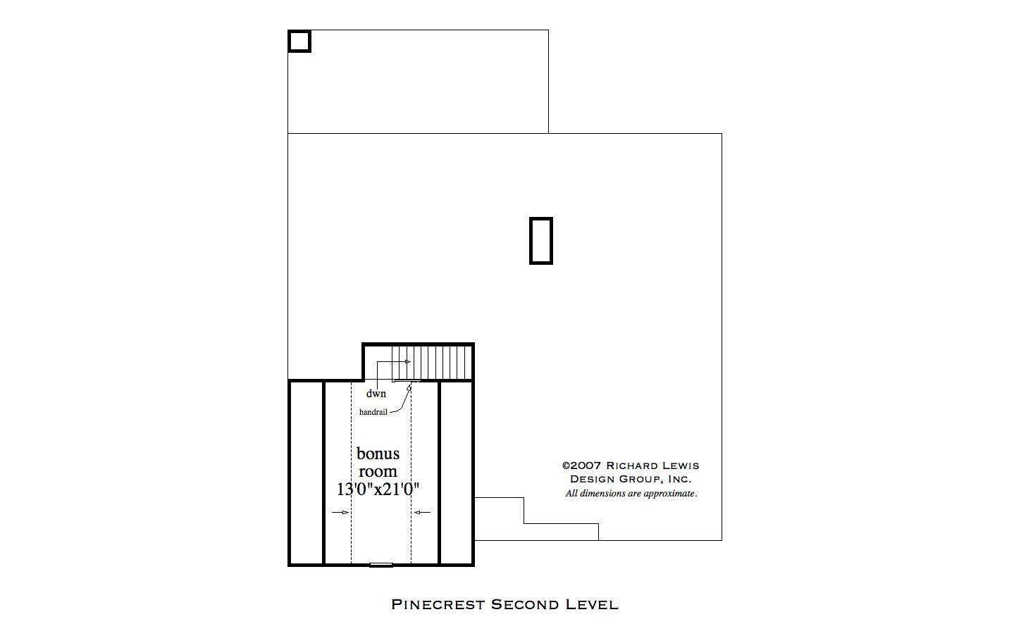Floor Plan Second Story of Country Plan #163-1014