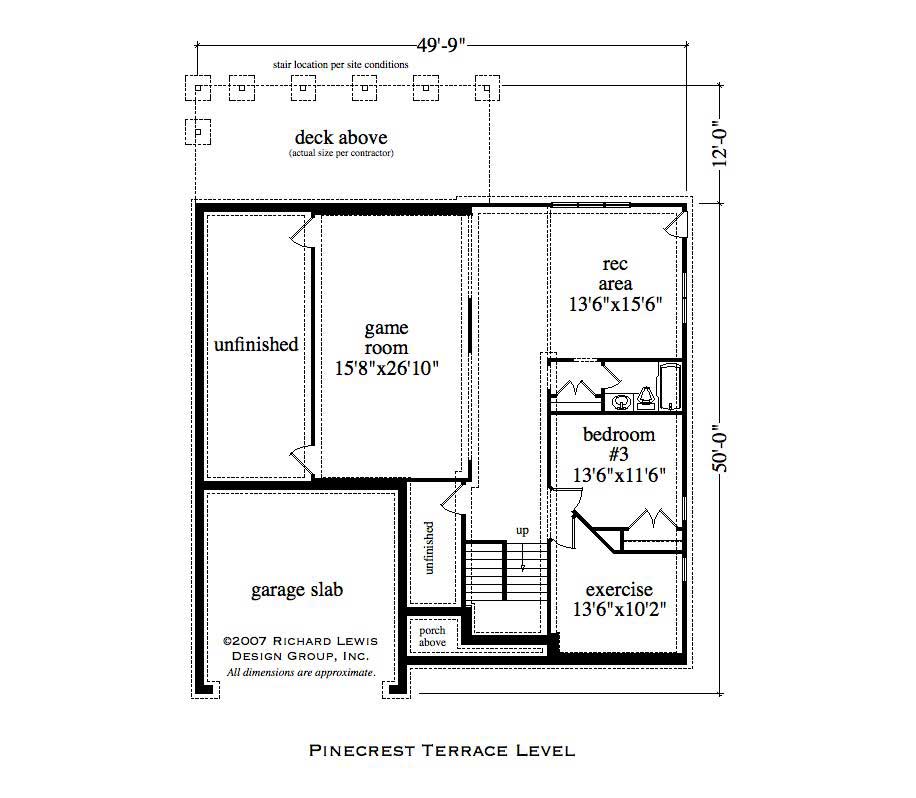 Floor Plan Basement of Country Plan #163-1014