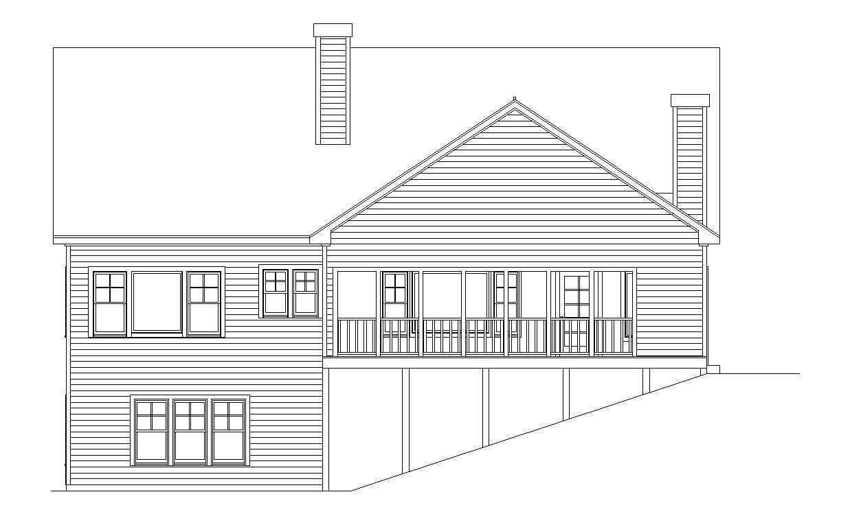 Home Plan Rear Elevation of this 3-Bedroom,3544 Sq Ft Plan -163-1014