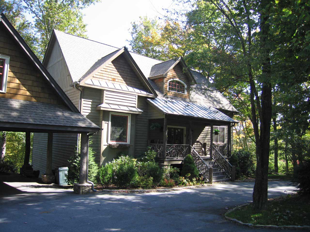This is a color photo for these Craftsman Home Plans.